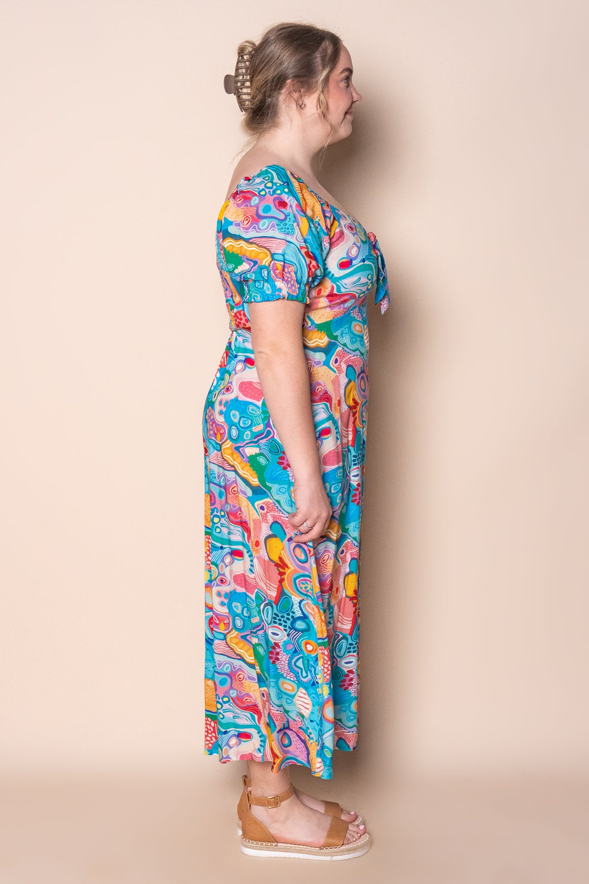 Nina Midi Dress in Turquoise