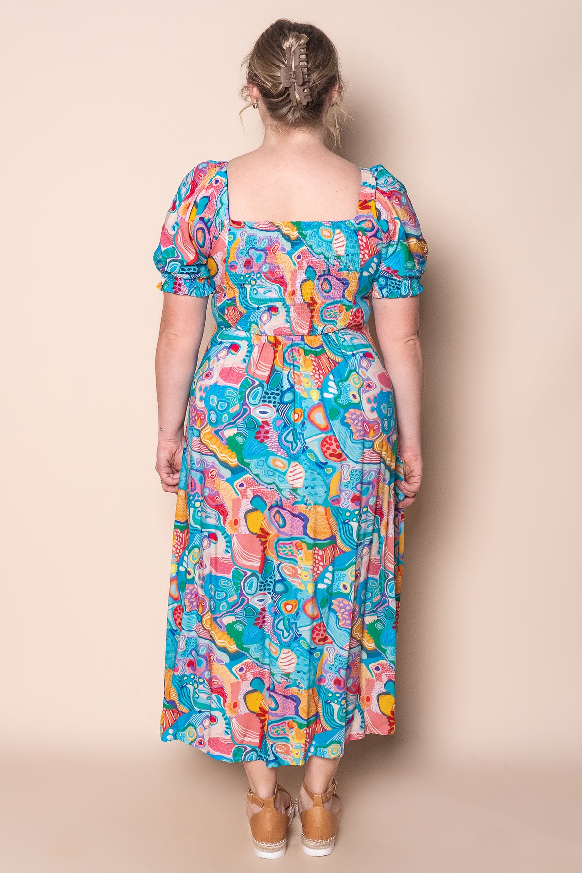 Nina Midi Dress in Turquoise