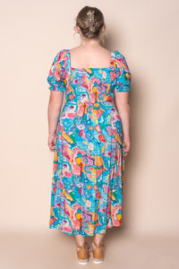 Nina Midi Dress in Turquoise