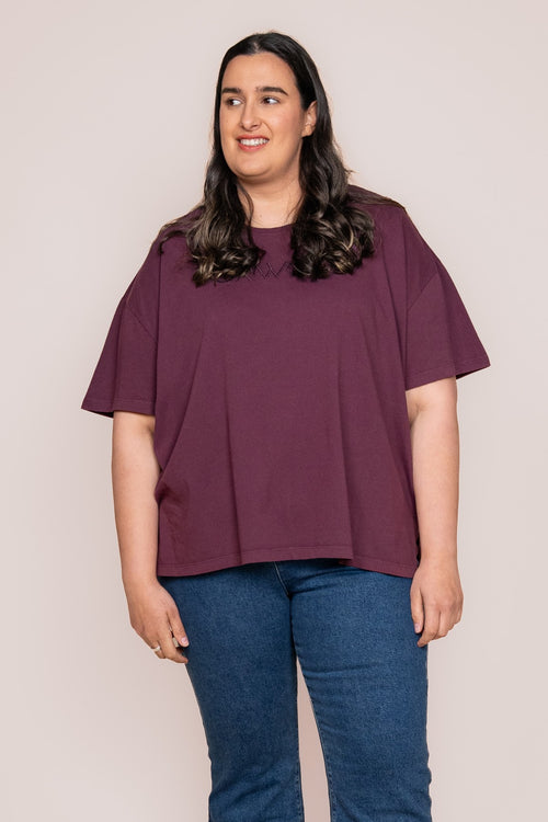 Simplified Tee in Plum - Foxwood