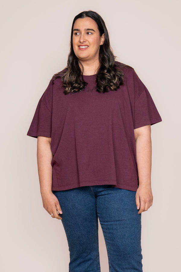 Simplified Tee in Plum - Foxwood