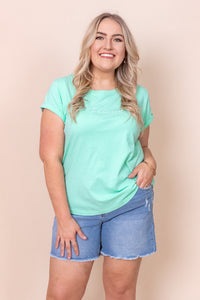 Signature Tee in Neon Mint - Foxwood