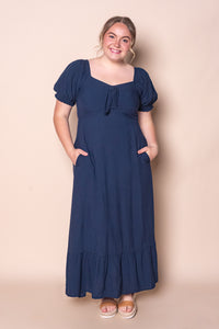 Kylie Midi Dress in Navy