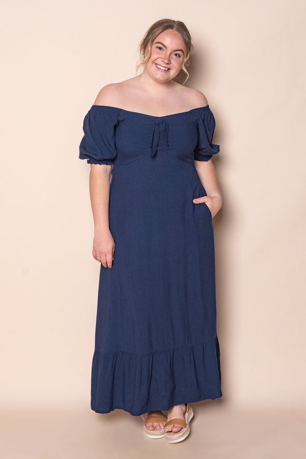 Kylie Midi Dress in Navy