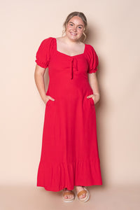 Kylie Midi Dress in Red