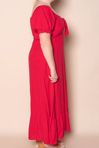 Kylie Midi Dress in Red