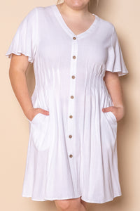 Kella Short Sleeve Dress in White