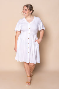 Kella Short Sleeve Dress in White