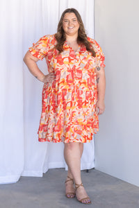 Lumi Abstract Dress in Red