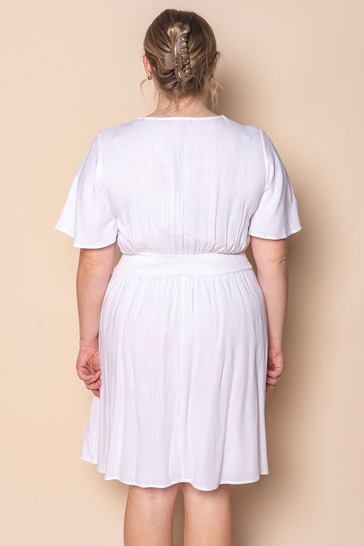 Kella Short Sleeve Dress in White