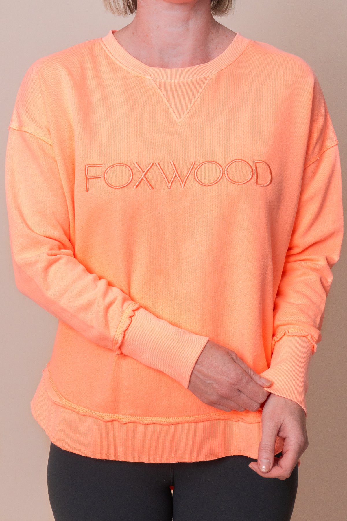 Simplified Crew in Neon Peach - Foxwood