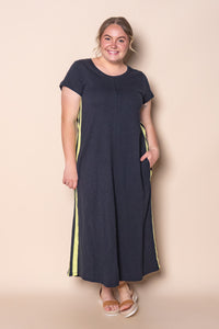 Recovery Dress in Navy and Neon Lemon - Foxwood