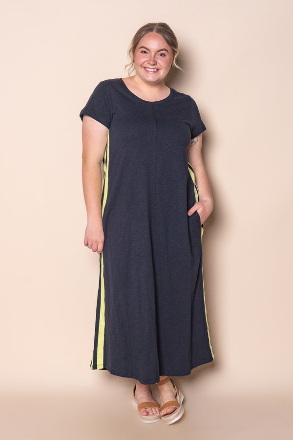 Recovery Dress in Navy and Neon Lemon - Foxwood