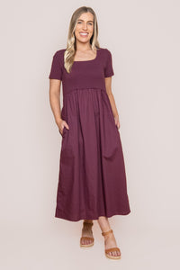 Ella Midi Dress in Plum - Foxwood