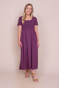 Ella Midi Dress in Plum - Foxwood