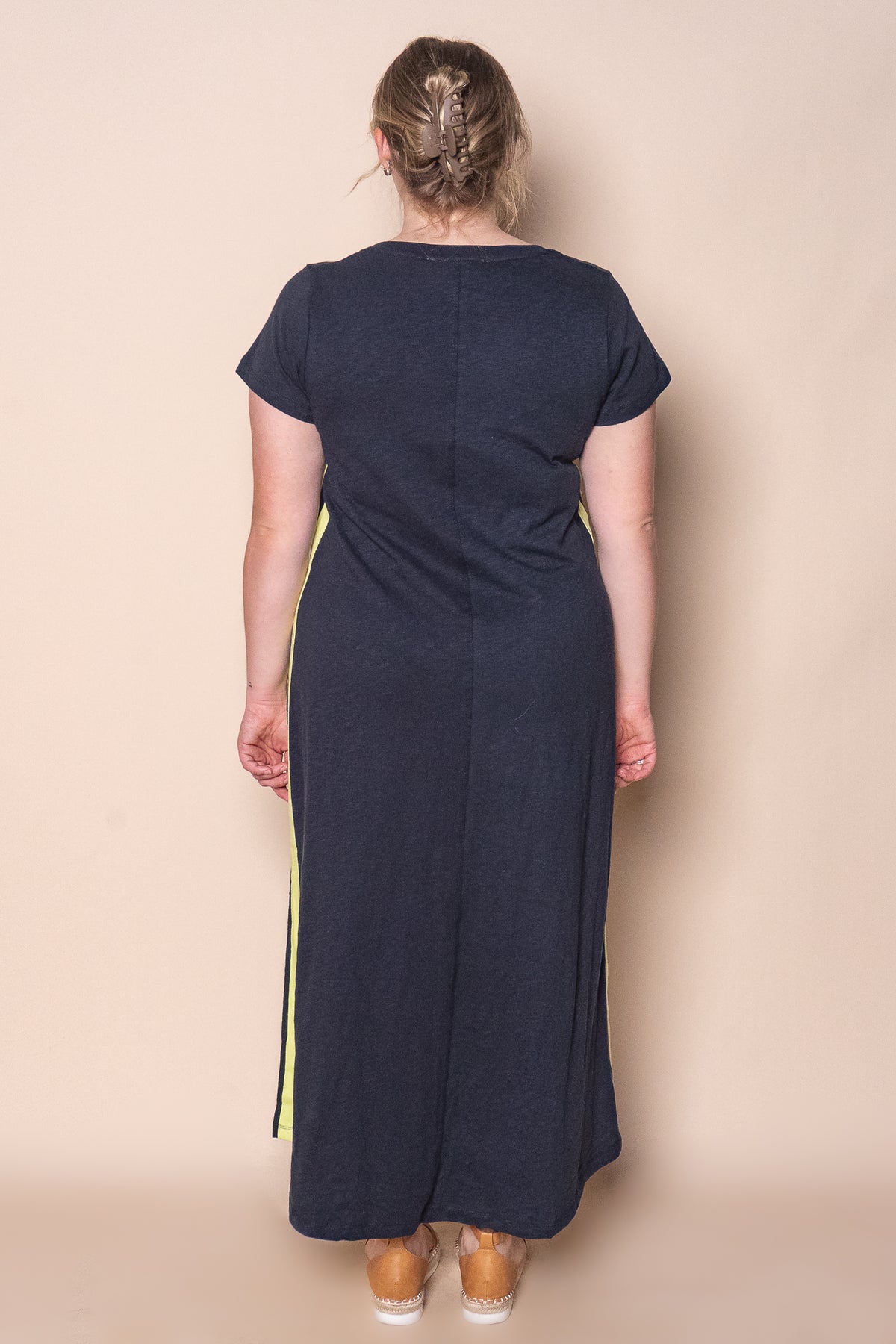 Recovery Dress in Navy and Neon Lemon - Foxwood