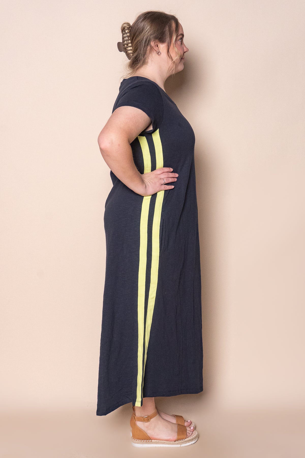 Recovery Dress in Navy and Neon Lemon - Foxwood