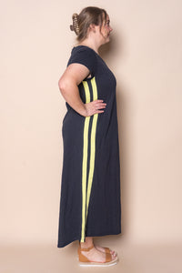 Recovery Dress in Navy and Neon Lemon - Foxwood