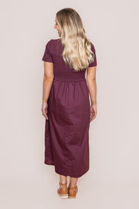 Ella Midi Dress in Plum - Foxwood