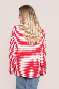 Paloma L/S Stripe Tee in Red - All About Eve