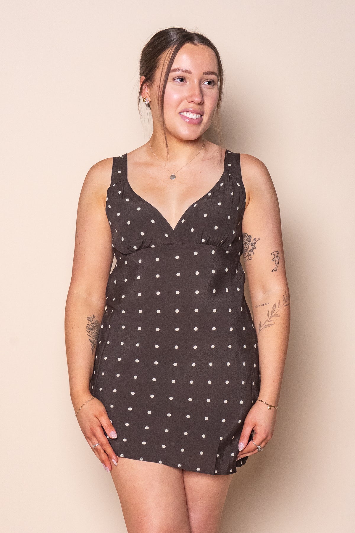 Emelia Mini Dress in Brown - All About Eve