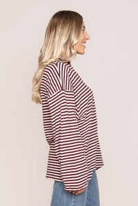 Paloma L/S Stripe Tee in Port - All About Eve