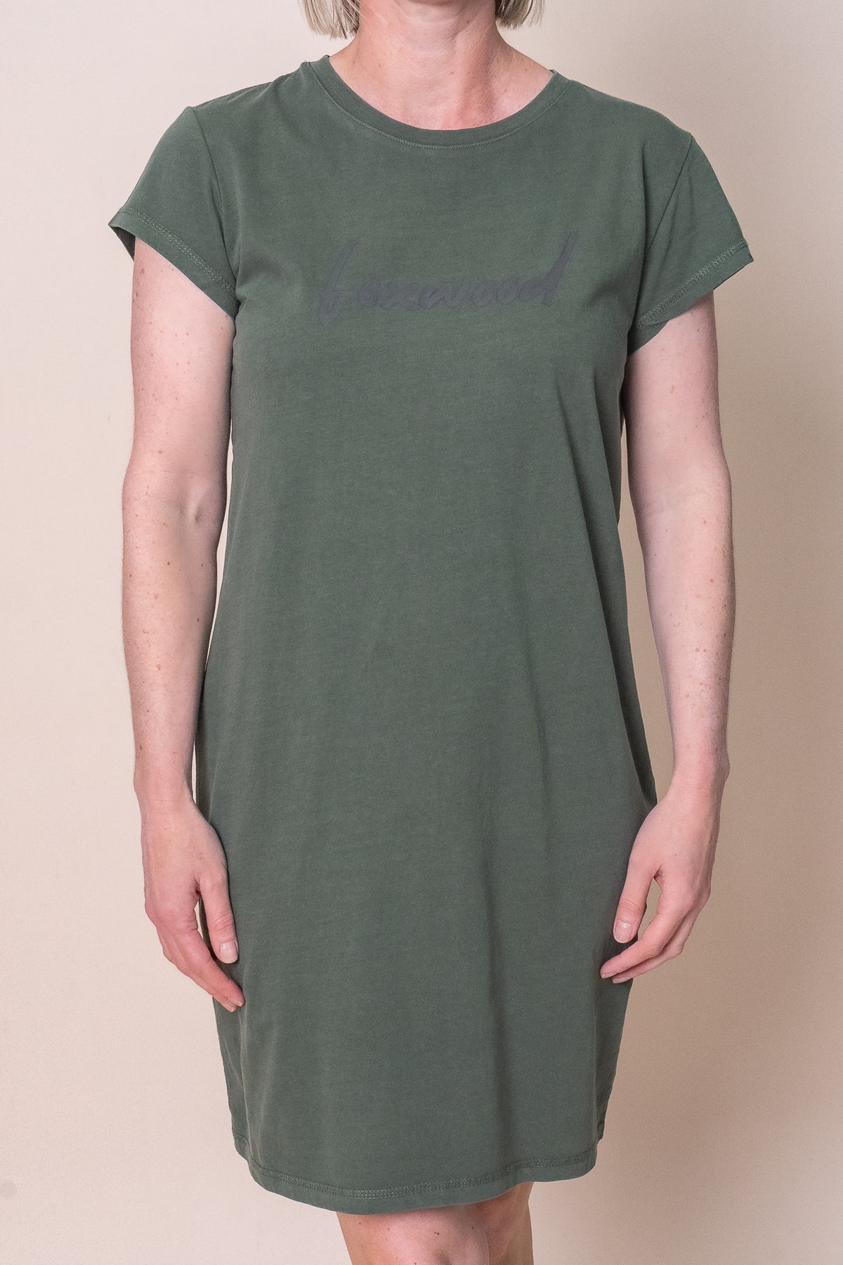 Signature Tee Dress in Khaki - Foxwood