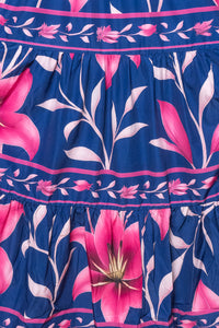 Quilty Floral Maxi Dress in Royal Blue