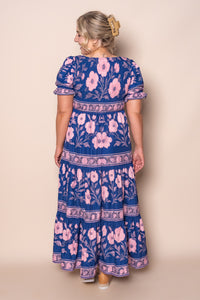 Nyssa Floral Maxi Dress in Royal Blue
