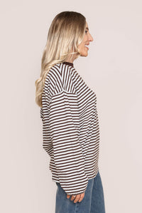 Winnie L/S Stripe Tee in Ocean Blue - All About Eve
