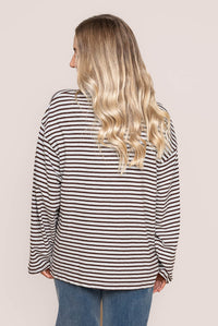 Winnie L/S Stripe Tee in Ocean Blue - All About Eve