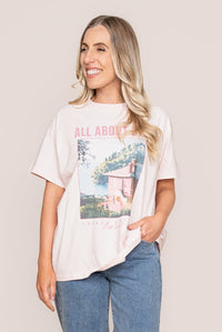Provence Relaxed Tee in Pale Pink - All About Eve