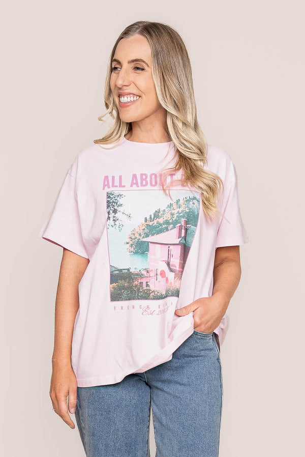 Provence Relaxed Tee in Pale Pink - All About Eve