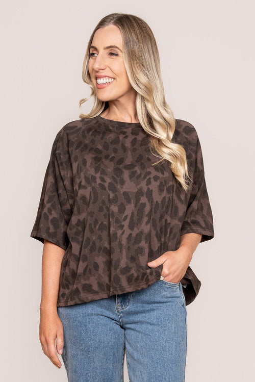 Goldie Oversized Tee in Chocolate