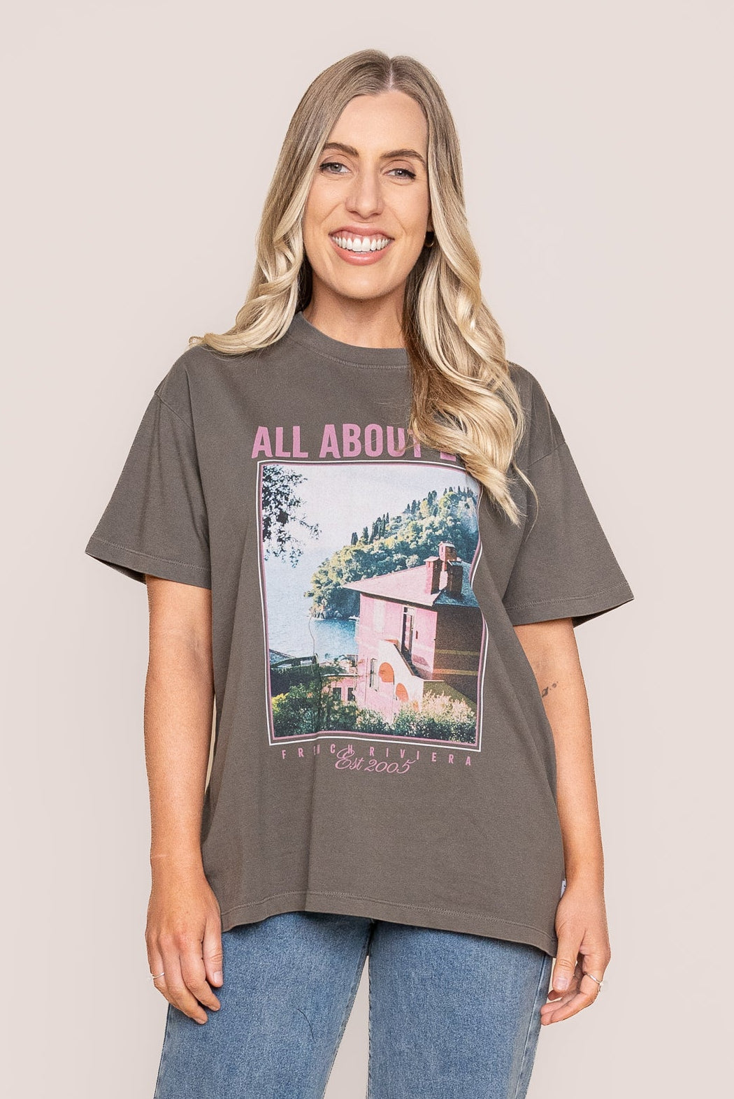 Provence Relaxed Tee in Charcoal - All About Eve