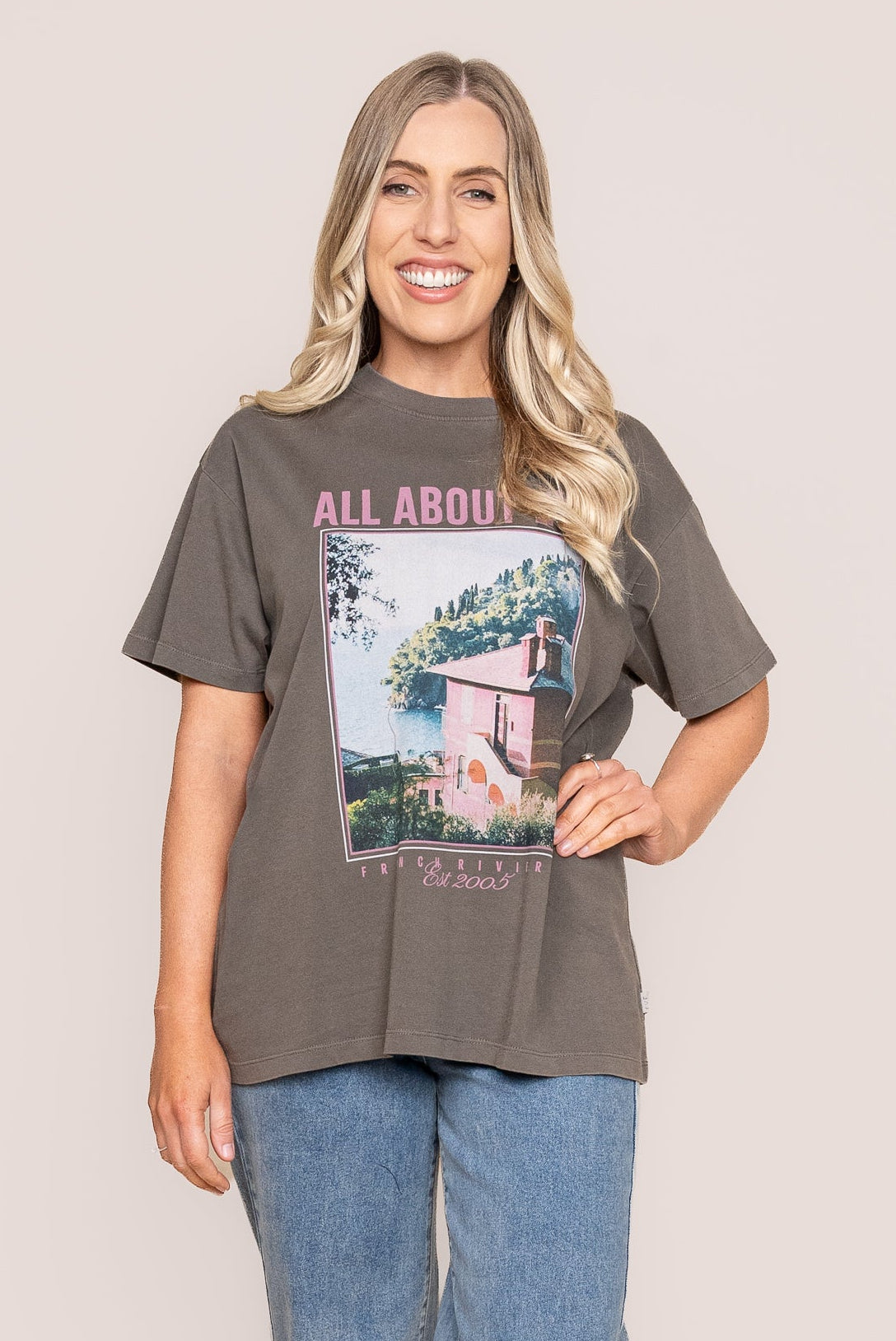 Provence Relaxed Tee in Charcoal - All About Eve