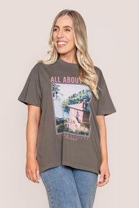 Provence Relaxed Tee in Charcoal - All About Eve