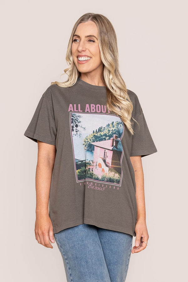 Provence Relaxed Tee in Charcoal - All About Eve