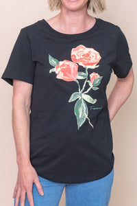 Bloom Tee in Washed Black - Foxwood