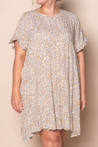 Indira Tiered Dress in White Multi