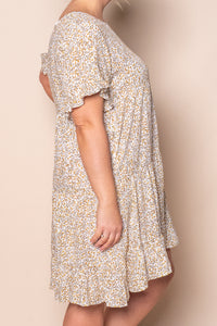 Indira Tiered Dress in White Multi