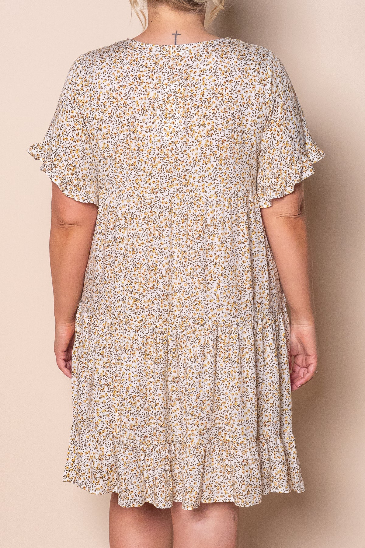 Indira Tiered Dress in White Multi