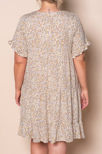 Indira Tiered Dress in White Multi