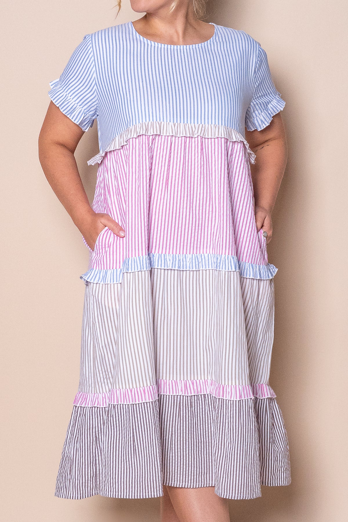 Molly Midi Dress in Blue Multi