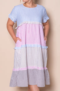 Molly Midi Dress in Blue Multi