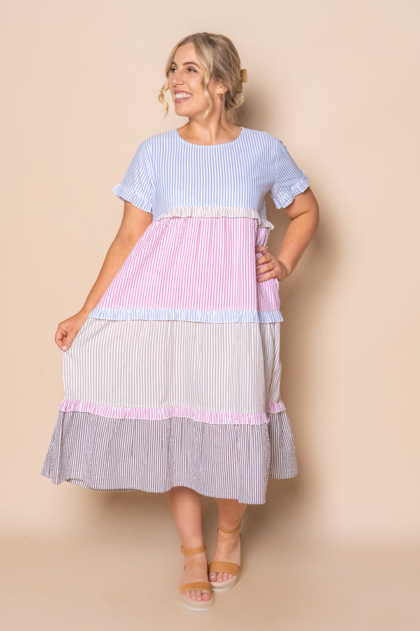 Molly Midi Dress in Blue Multi