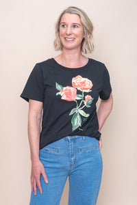 Bloom Tee in Washed Black - Foxwood