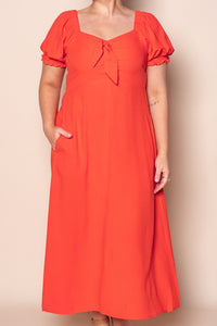 Sienna Midi Dress in Tangerine