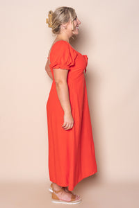 Sienna Midi Dress in Tangerine