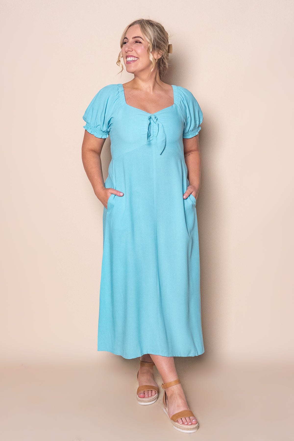 Sienna Midi Dress in Arctic Blue